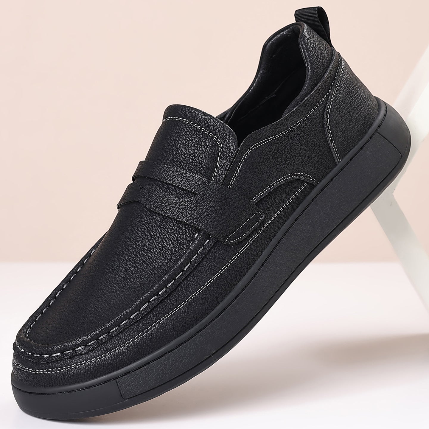 Sarah Express Men's Casual Slip-On Leather Loafers