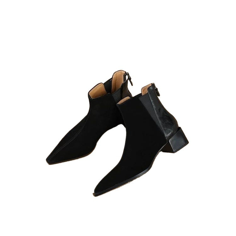 Sarah Express Matte Square-Toe Ankle Boots