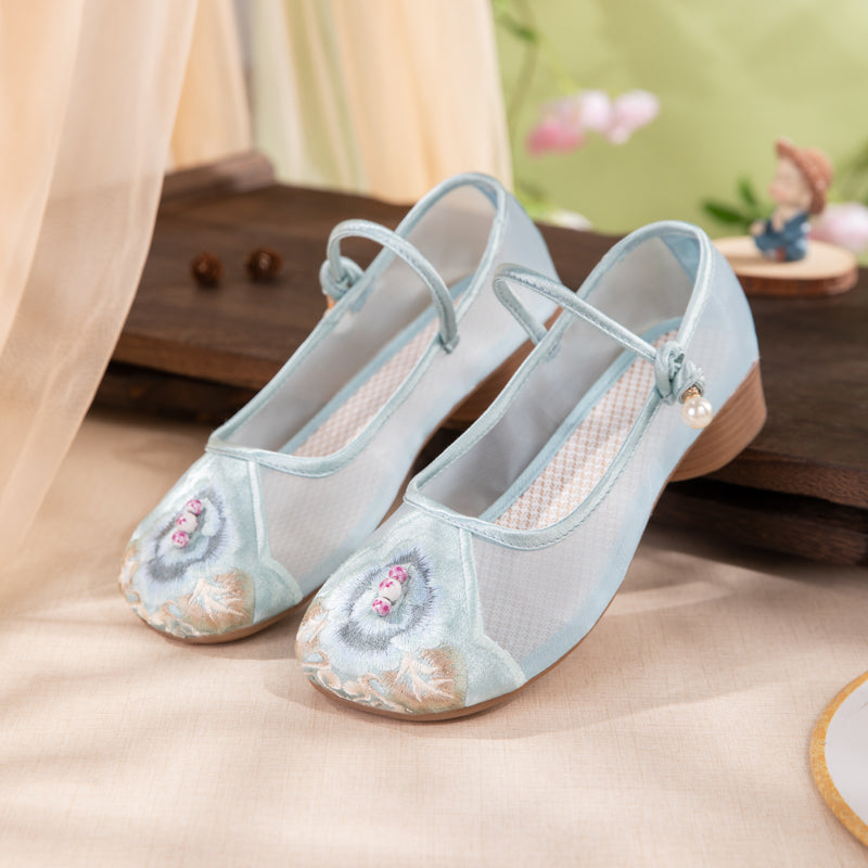 Sarah Express Embroidered Mesh Mary Jane Flats