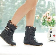 Sarah Express Unisex 's Slip-On Hidden Heel Ankle Boots Black