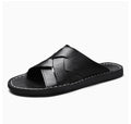 Sarah Express Woven Strap Men's Casual Summer Slippers Black