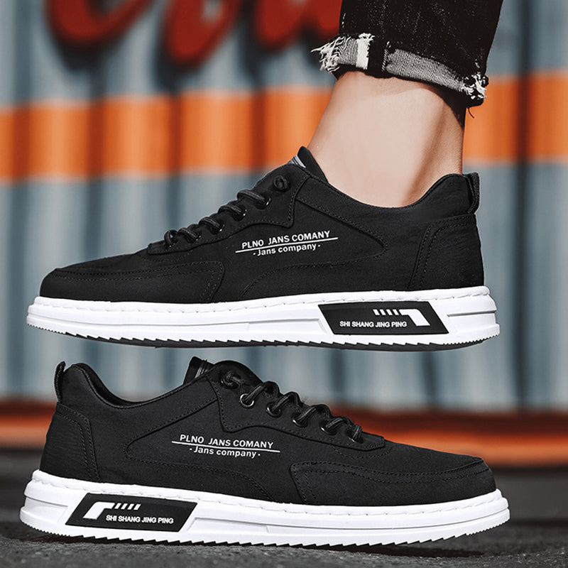Sarah Express Men's Letter Print Platform Canvas Sneakers