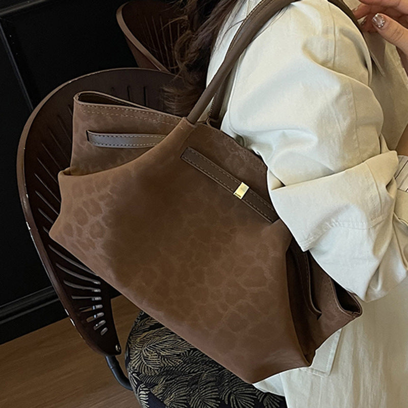 Sarah Express Retro Suede Quilted Patchwork Tote Handbag