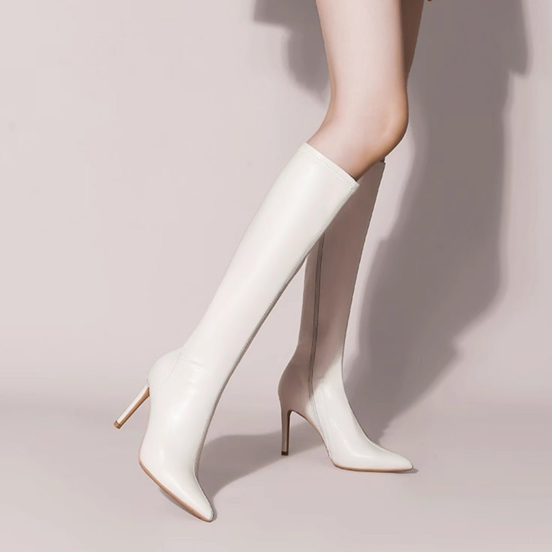 Sarah Express Solid Color Stiletto Over-the-Knee Boots