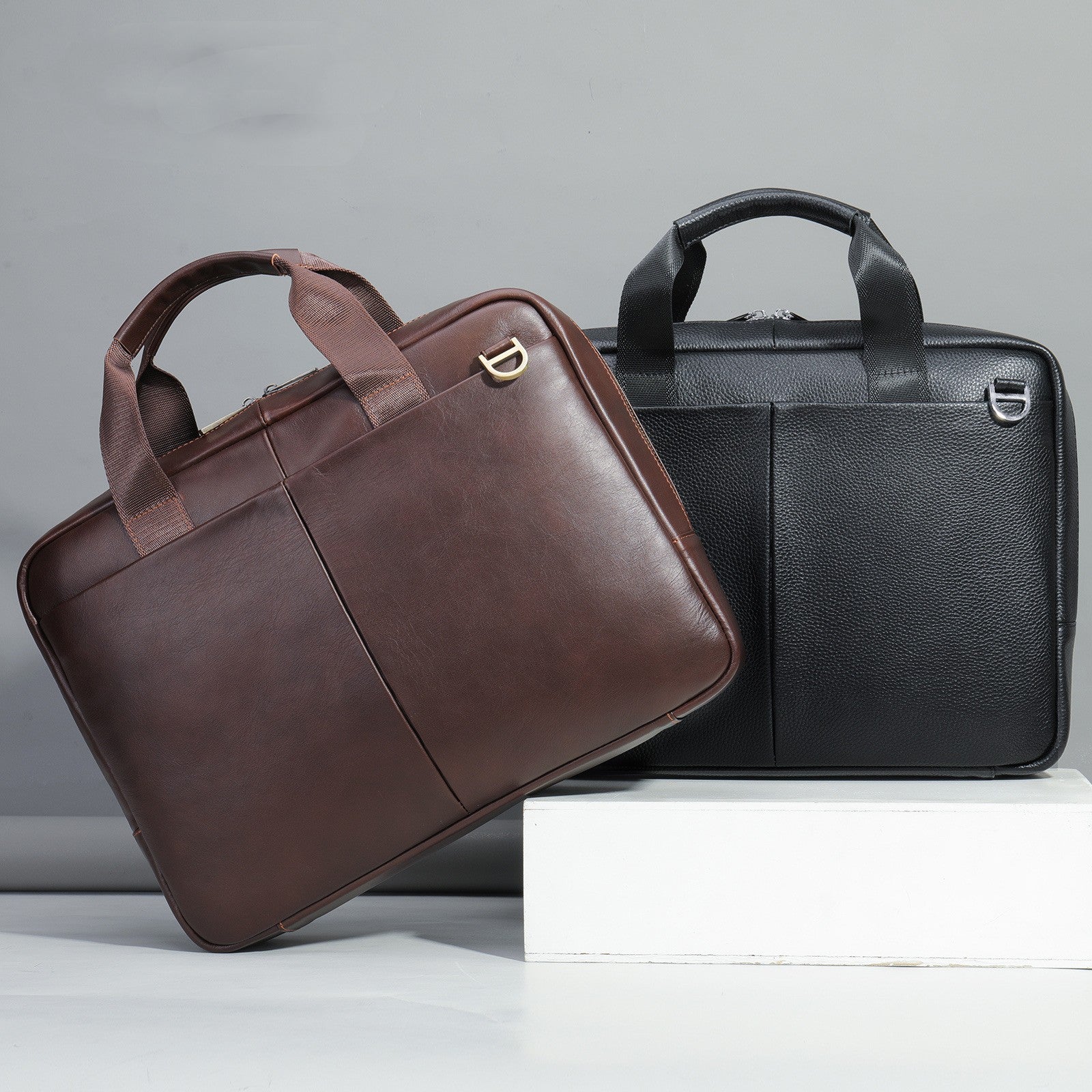 Sarah Express Structured Leather Laptop Handbag for Work