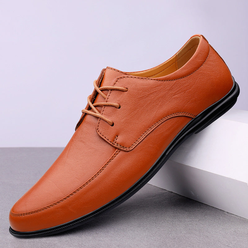 Sarah Express Men's Casual Lace-Up Leather Loafers