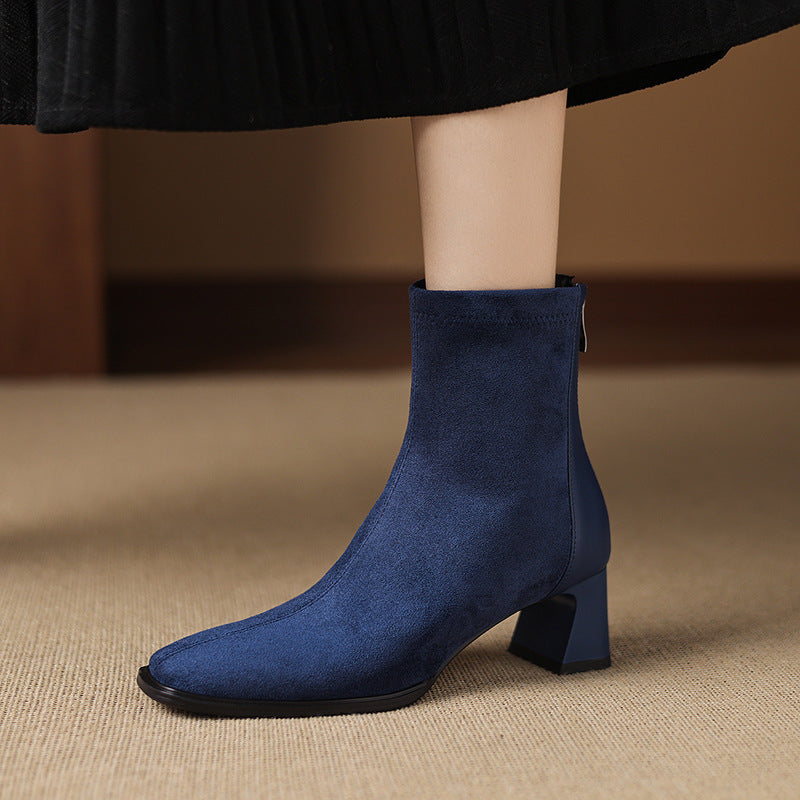 Sarah Express Vintage Patchwork Mid-Heel Ankle Boots