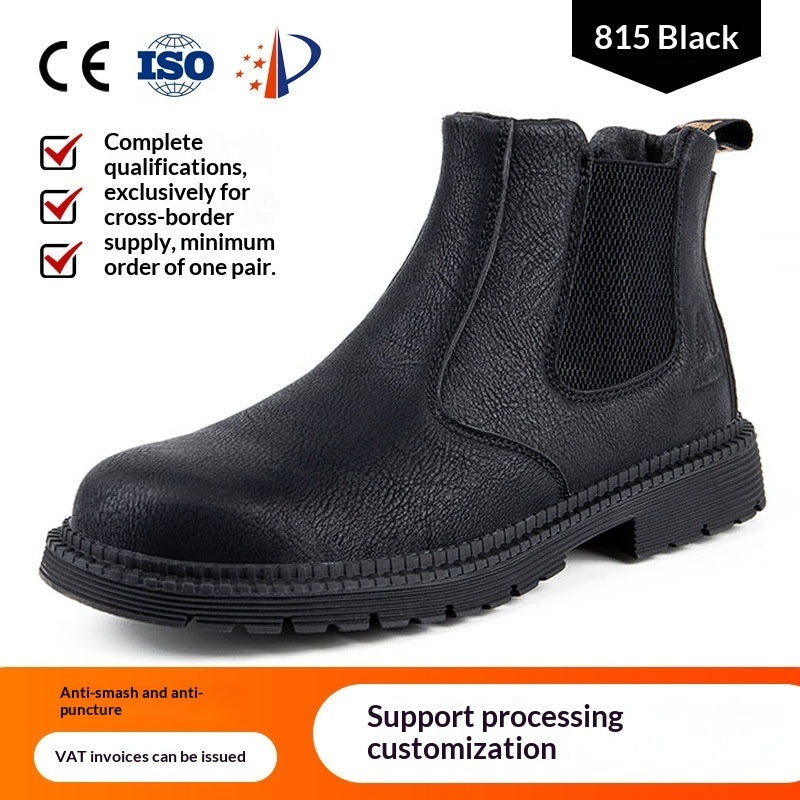 Sarah Express Men's Protective Steel Toe Work Boots Black