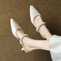 Sarah Express Rhinestone Stiletto Heels Closed Toe Pumps White