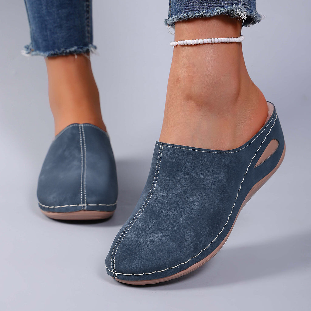 Sarah Express Fleece Lined Wedge Slippers