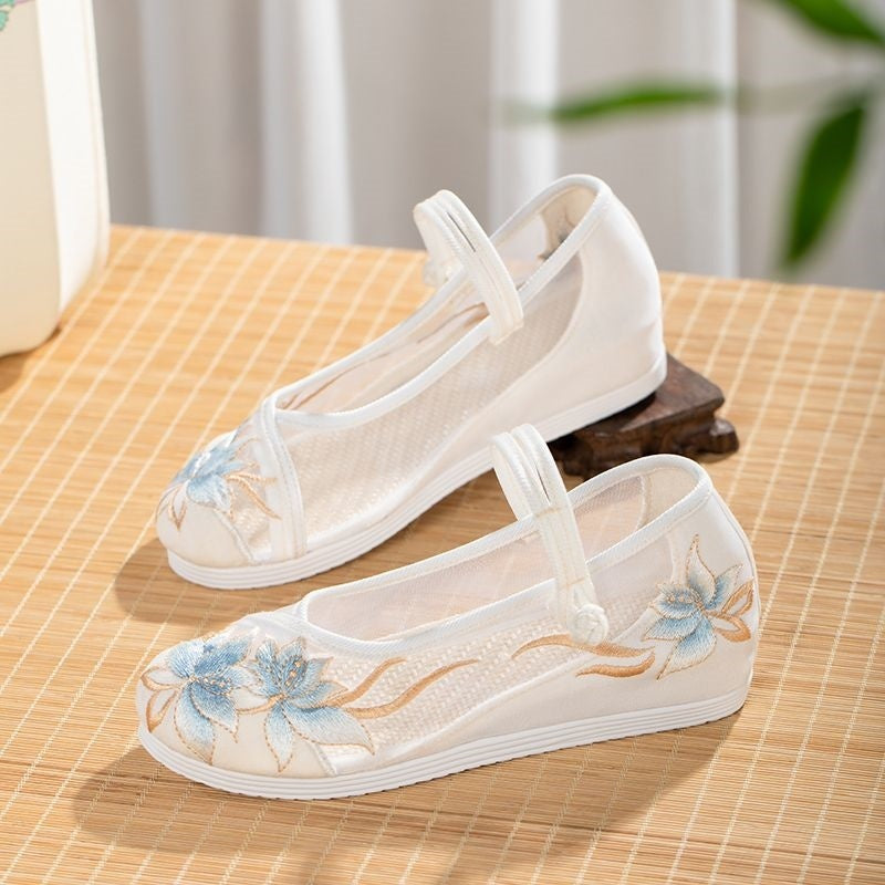 Sarah Express Embroidered Mesh Hidden Wedge Summer Sandals