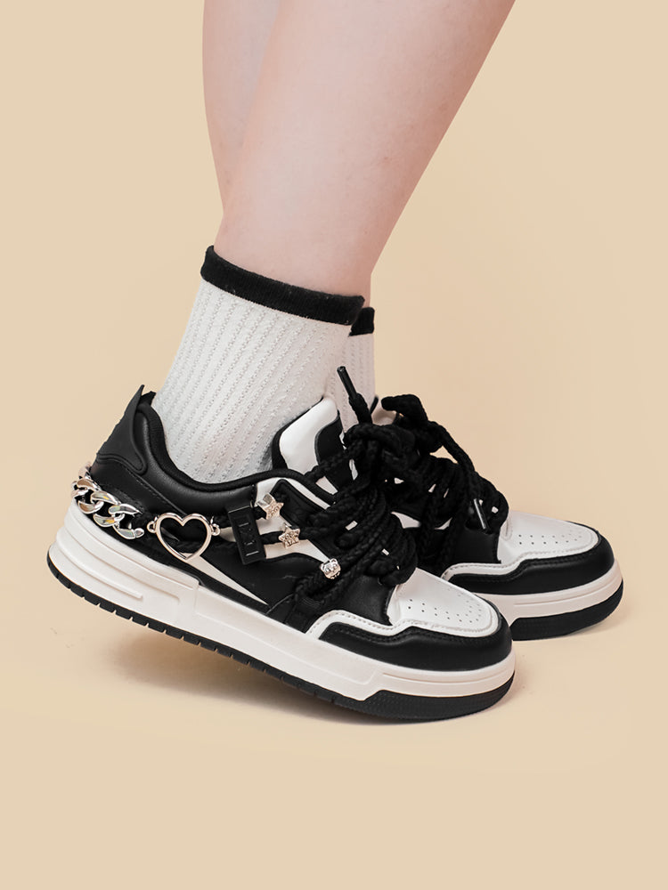Sarah Express Heart Chain Platform Sneakers