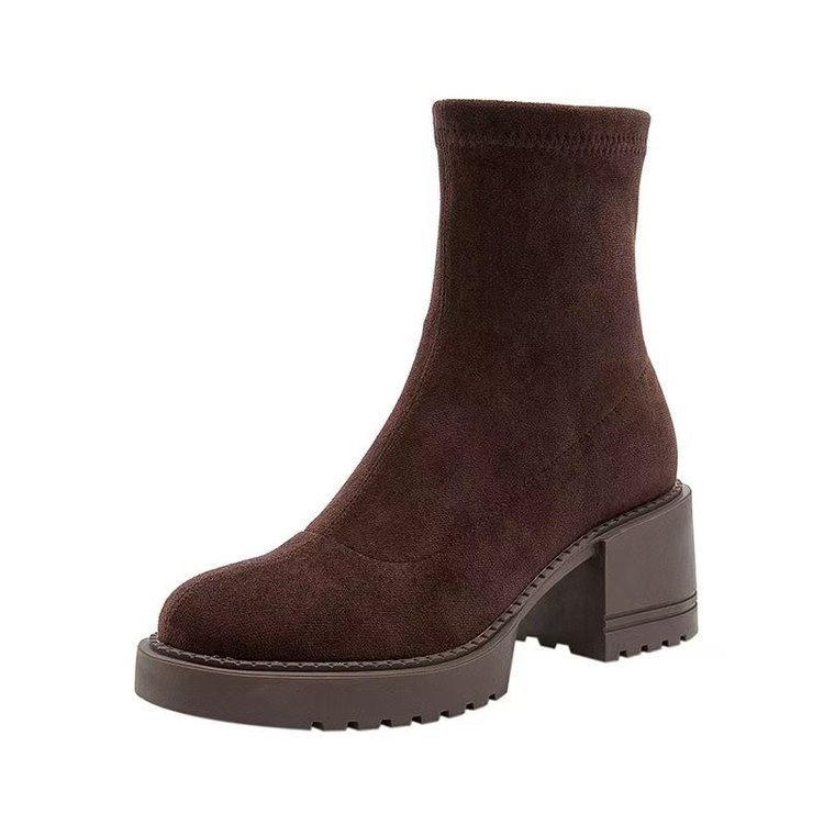 Sarah Express Women's Mid Heel Cutout Ankle Boots