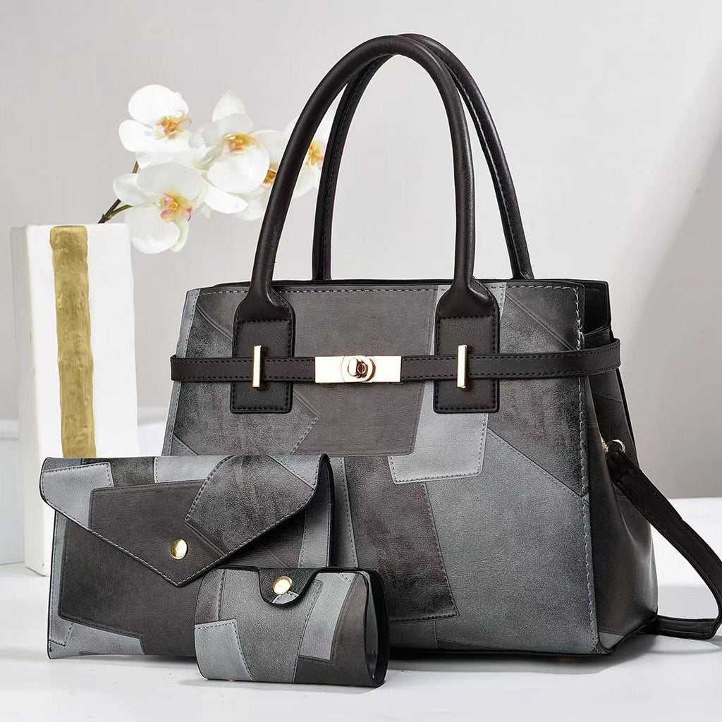 Sarah Express Three-Piece PU Leather Crossbody Bag Set Style 1 30X13X22CM