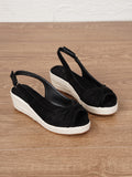 Sarah Express Platform Espadrille Sandals With Ankle Strap Black