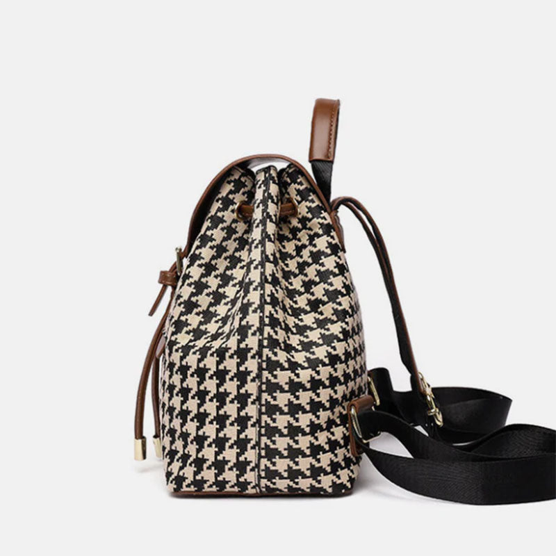 Sarah Express Houndstooth Pattern Casual Travel Backpack
