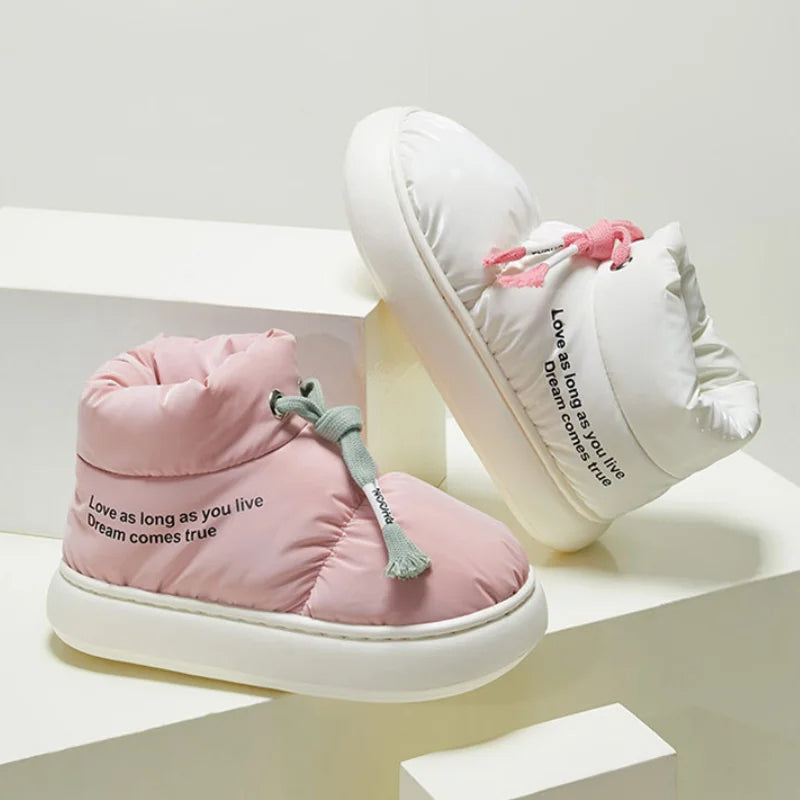 Sarah Express Waterproof Drawstring Plush Lined Ankle Boots