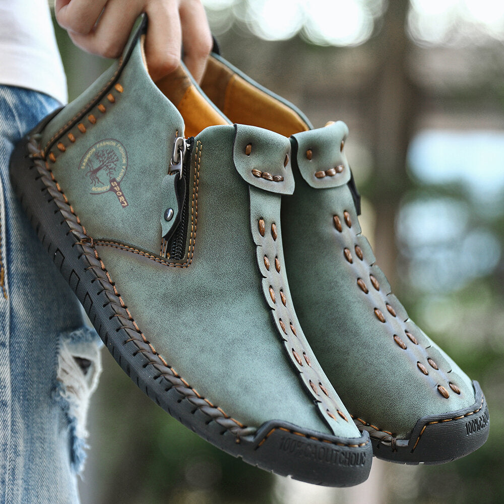 Sarah Express Men's Side Zipper Martin Ankle Boots
