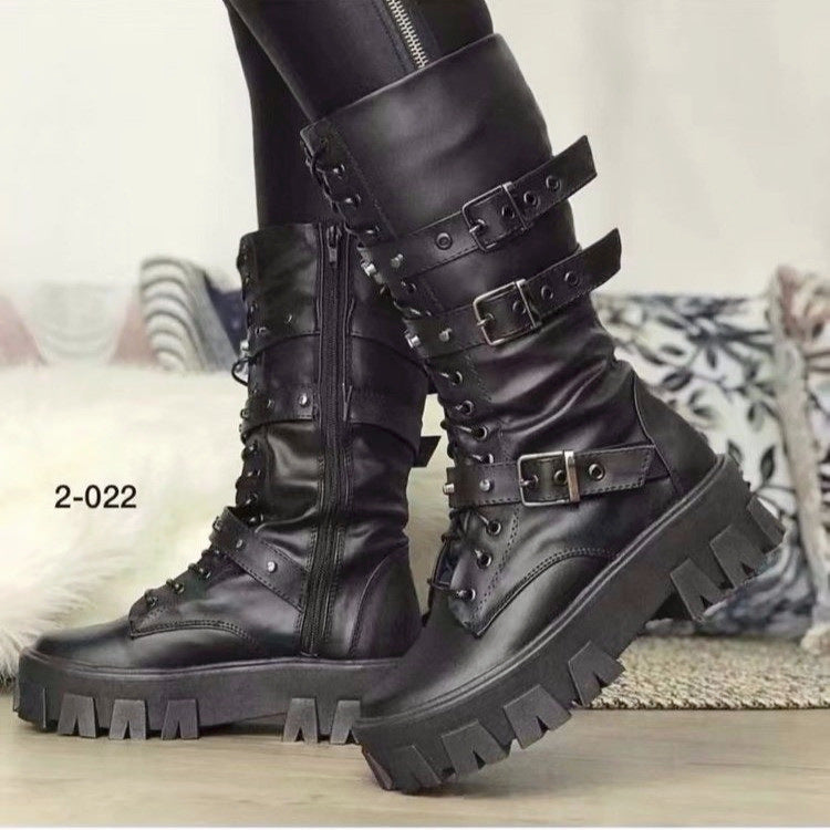Sarah Express Platform Lace Up Knight Boots