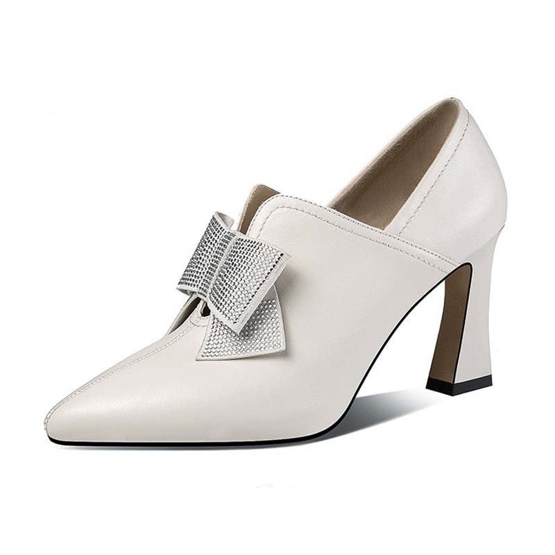Sarah Express Rhinestone Bow Pointed Toe High Heels