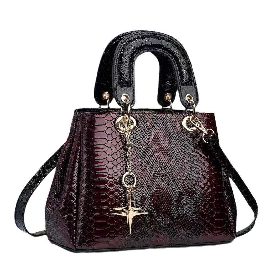 Sarah Express Crocodile Pattern Structured Messenger Bag