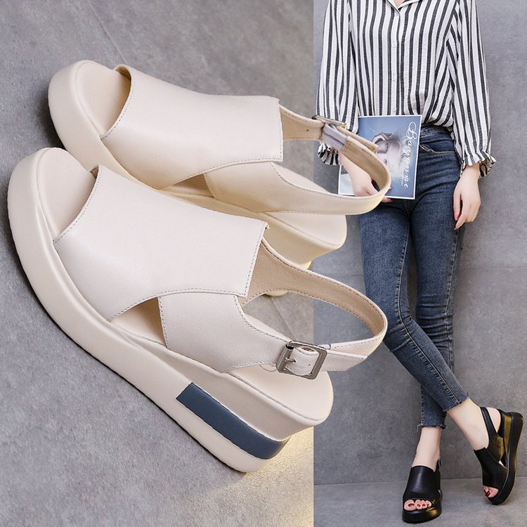 Sarah Express Platform Wedge Fishmouth Sandals