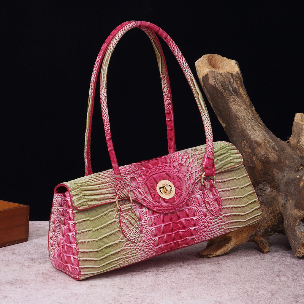 Sarah Express Crocodile Embossed Shoulder Tote Bag