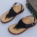 Sarah Express Women's Roman Cutout Wedge Beach Sandals Black