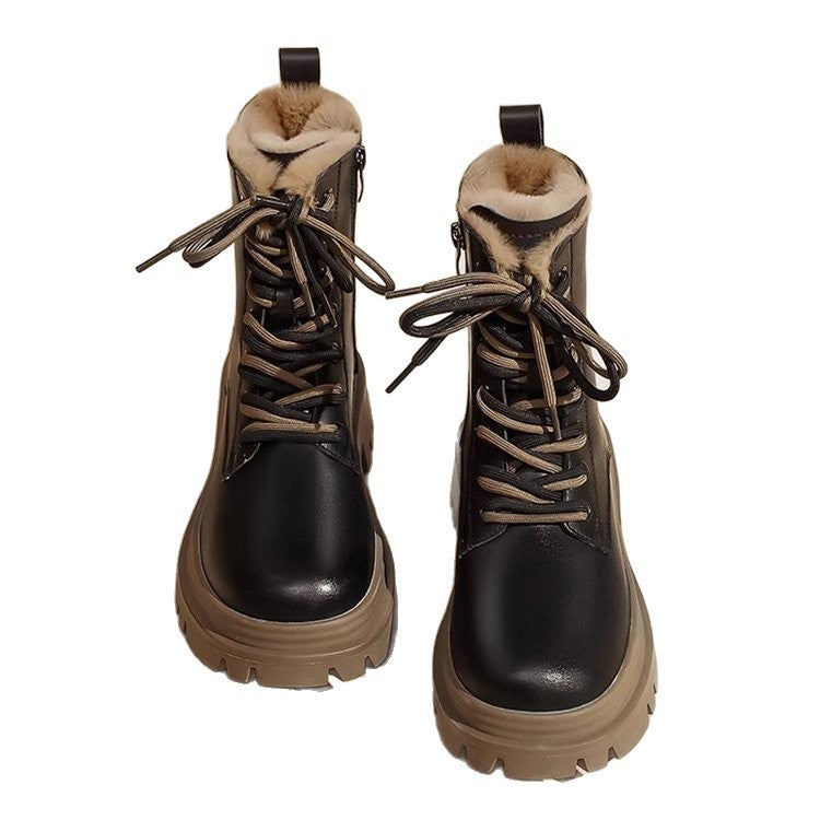 Sarah Express Fleece-Lined Sequin Mid-Calf Chunky Boots