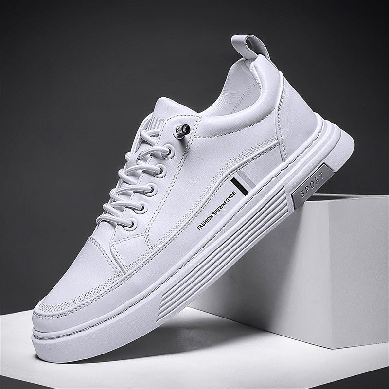 Sarah Express Men's Casual Microfiber Low Top Sneakers 2178 White