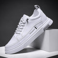 Sarah Express Men's Casual Microfiber Low Top Sneakers 2178 White