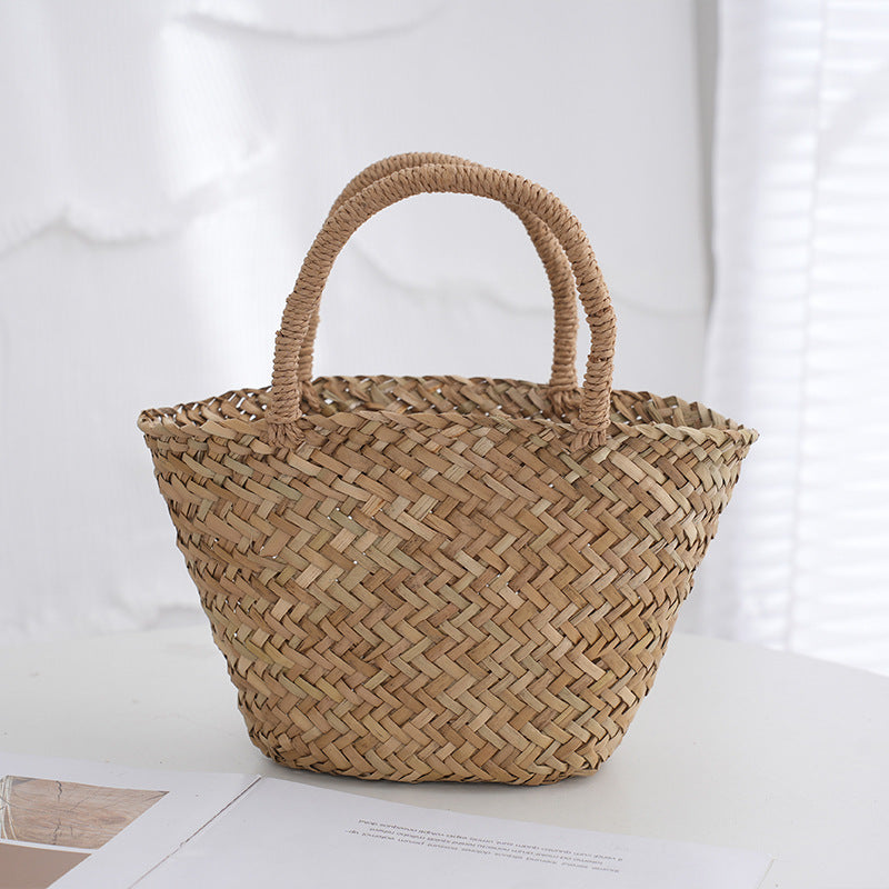 Sarah Express Handwoven Mitsuba Grass Shell Tote Bag
