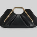 Sarah Express Retro Framed Pleated Cloud Handbag Black 30×10×15 cm