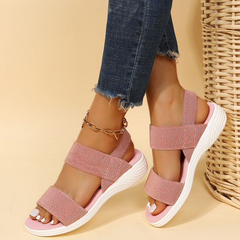 Sarah Express Elastic Strap Platform Sandals