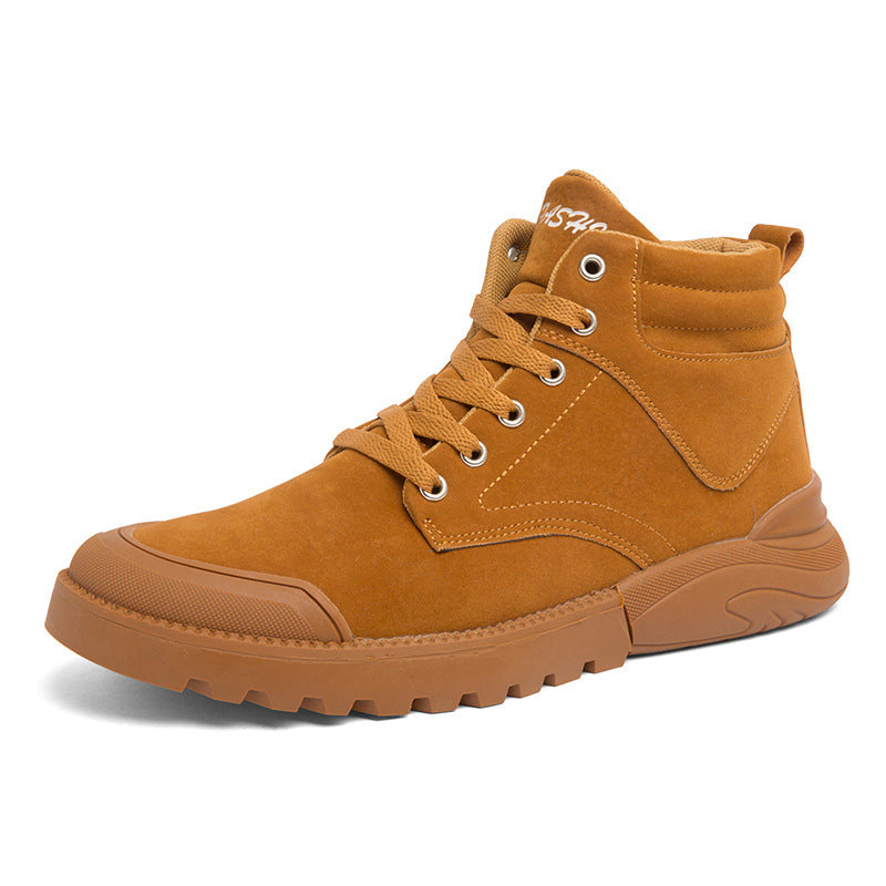 Sarah Express Men's Plush Lined Winter Ankle Boots Yellow