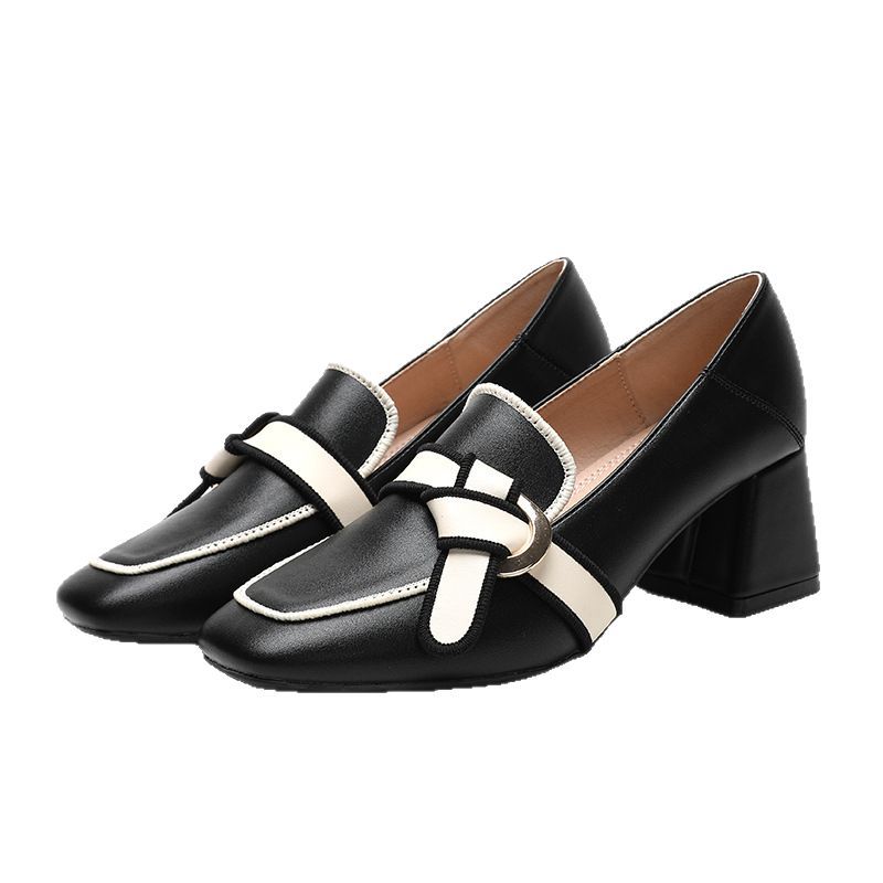 Sarah Express Square Toe Bow Slip-On Loafers