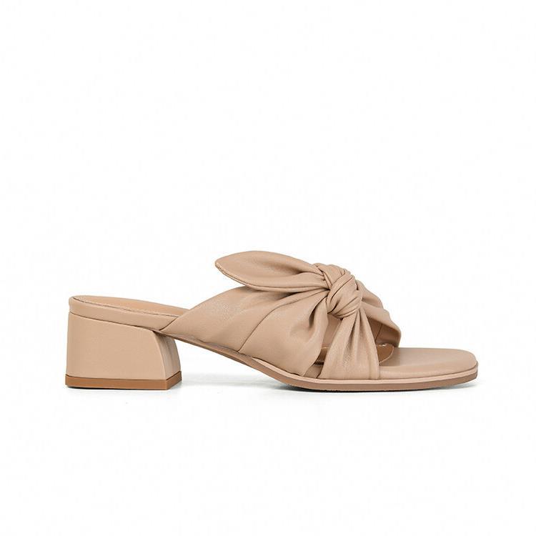 Sarah Express Knotted Strap Low Block Heel Sandals