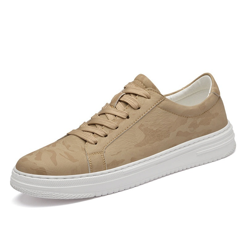 Sarah Express Invisible Height Increasing Elevator Sneakers Beige Flat sole