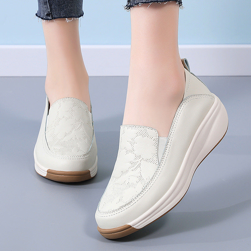 Sarah Express Women's Chunky Sole Slip-On Platform Sneakers