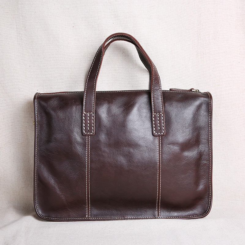 Sarah Express Vintage Leather Laptop Briefcase Computer Bag