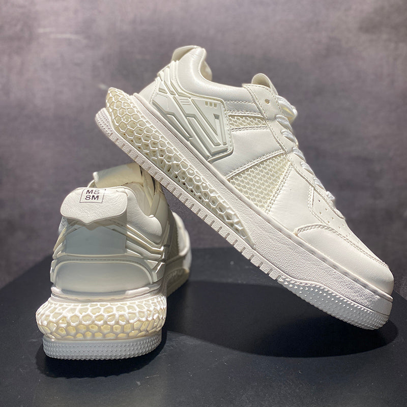 Sarah Express Men's Breathable Leather Casual Sneakers