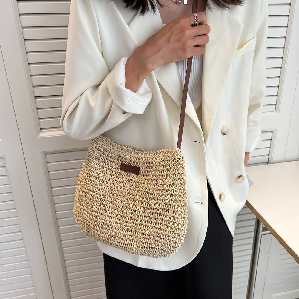 Sarah Express Handwoven Straw Tote Beach Handbag