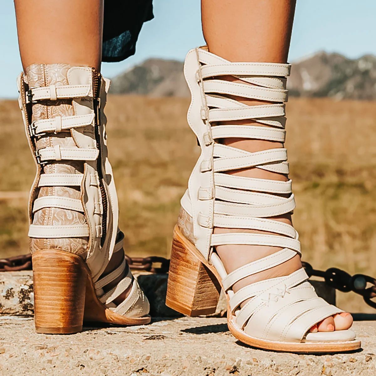 Sarah Express Retro Stiletto Cutout Ankle Strap Sandals