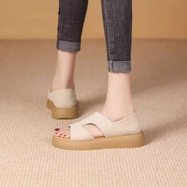Sarah Express Flat Open-Toe Buckle Strap Sandals