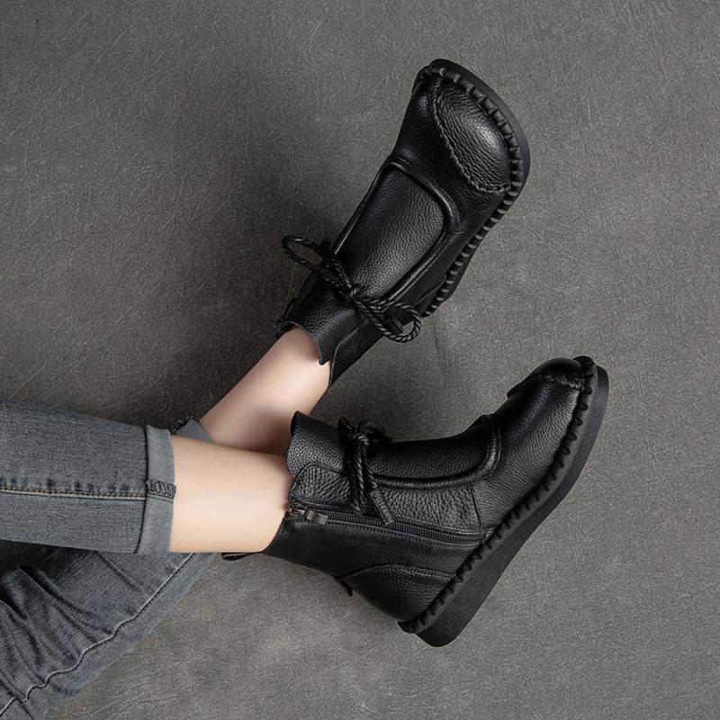 Sarah Express Women's Lace-Up Chunky Heel Ankle Boots