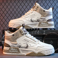Sarah Express Graphic Print High-Top Casual Board Shoes Beige