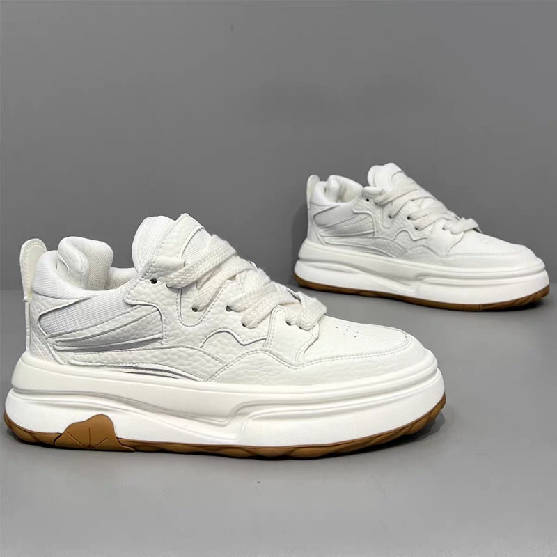 2026 New Spring Fashion Versatile Platform Height-boosting White Sneakers, Trendy Athletic Casual Skate Shoes For Young Men – product detail alternate view 4