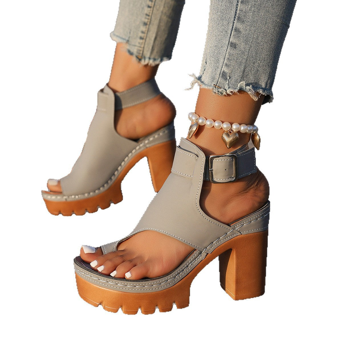 Sarah Express Chunky Platform Peep-Toe Sandals