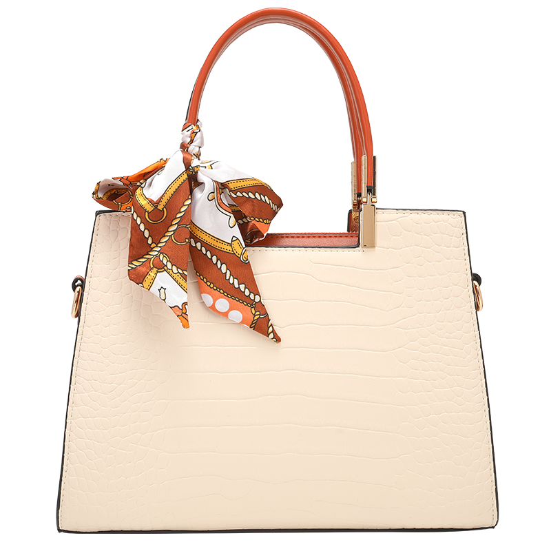 Sarah Express Structured Crocodile-Grain Apricot Crossbody Bag Crocodile Pattern Apricot