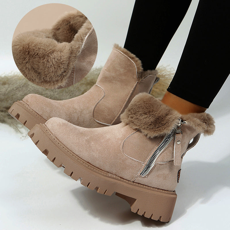 Sarah Express Plush Lined Faux Suede Snow Boots